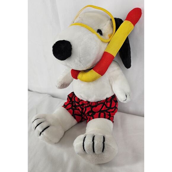 PEANUTS PLUSH SCUBA SNOOPY SNORKEL RARE 9" AGES 3+ - FIESTA ITEM #60179621 - Picture 5 of 13